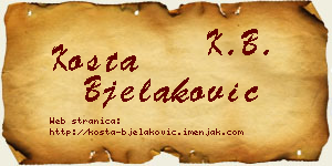 Kosta Bjelaković vizit kartica